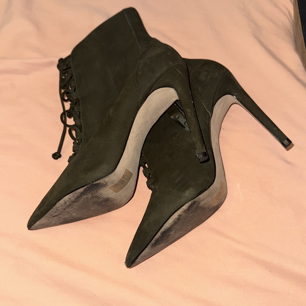 Aldo Green Lace Up Boots - Picture 2 of 7